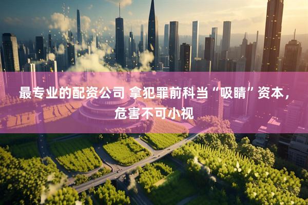 最专业的配资公司 拿犯罪前科当“吸睛”资本，危害不可小视